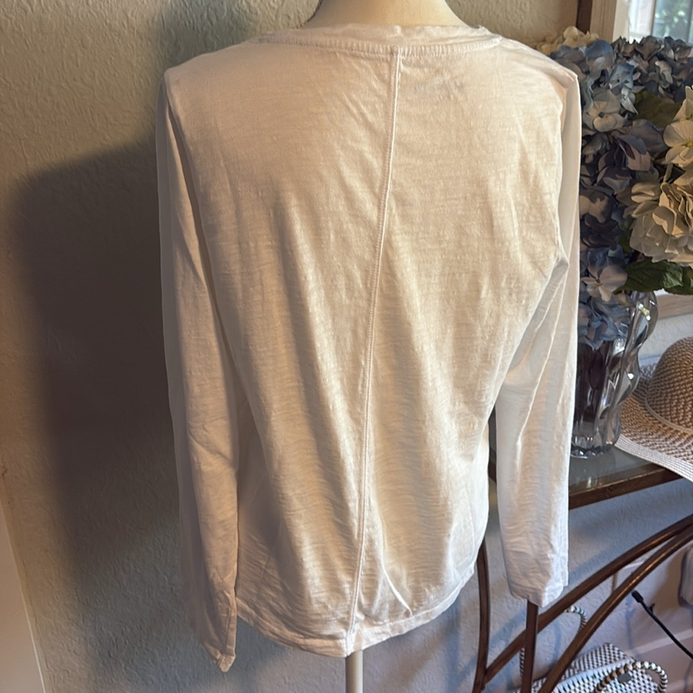 J. Crew white long sleeve T-shirt size large - Picture 4 of 4